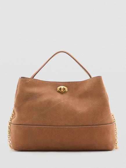 Mango Leather Top Handle Cross Body Bag, Camel, Camel