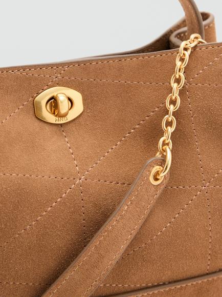 Mango Leather Top Handle Cross Body Bag, Camel - view 2, Camel