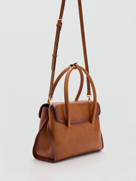 Mango Leather Grab Bag, Leather - view 2, Leather