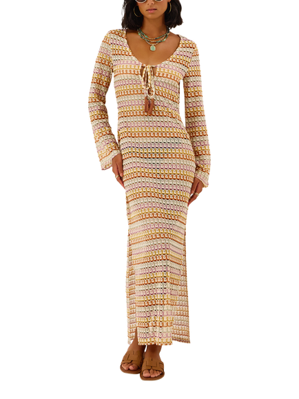Accessorize Crochet Maxi Dress, Multi, Multi