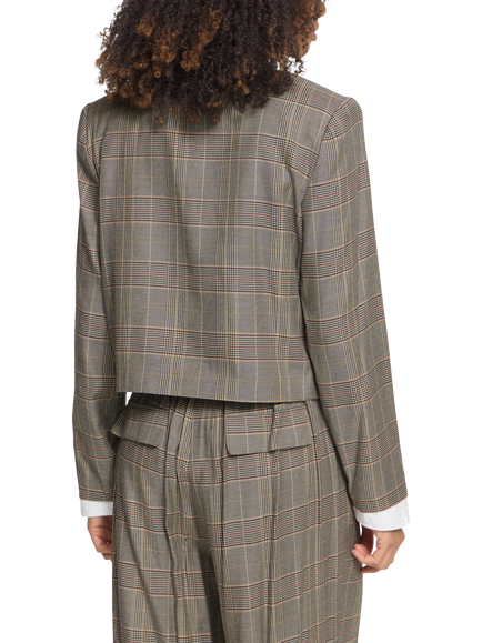 ICHI Ihlaito Check Sculpted Jacket, Black/Toasted Check - view 2, Black/Toasted Check