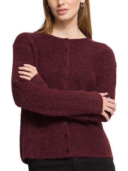 ICHI Ihkamara Round Neck Cardigan, Port Royale, Port Royale