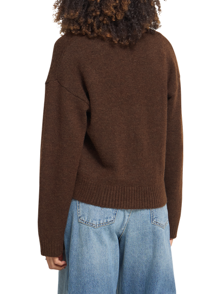 ICHI Ihpovoke V-Neck Cardigan, Chicory Coffee - view 2, Chicory Coffee
