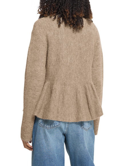 ICHI Ihkamara Peplum Hem Cardigan, Fungi - view 2, Fungi