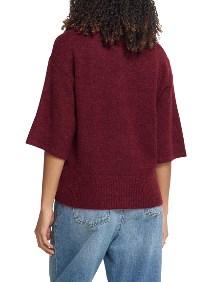 ICHI Ihkamara Relaxed Fit Collared Jumper, Rhododendron - view 2, Rhododendron