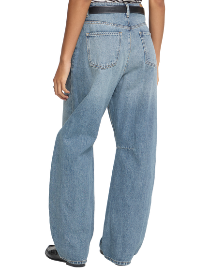 ICHI Ihmilana Mid Rise Wide Leg Sculpted Waist Jeans, Washed Med Blue - view 2, Washed Med. Blue