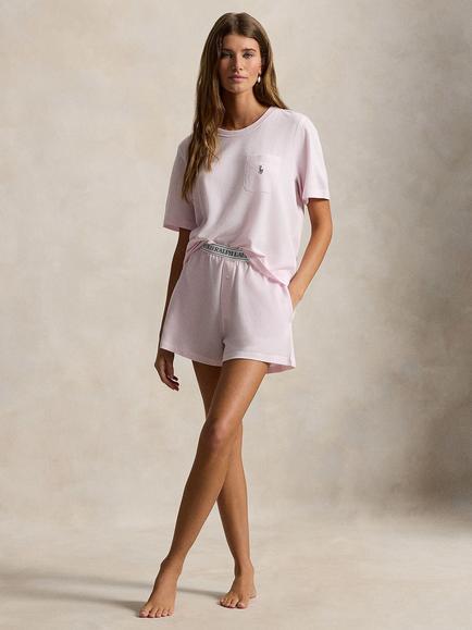 Polo Ralph Lauren Short Cotton Blend Pyjama Set, Pink Lady, Pink Lady