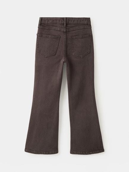 Mango Kids' Mid-Rise Studded Flared Jeans, Chocolate - view 2, Chocolate