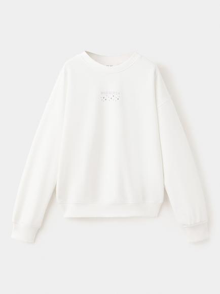 Mango Kids' Crew Neck Oversized Sweatshirt, Off White, Off White