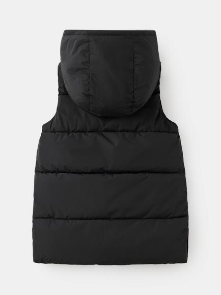 Mango Kids' Chaleco Hooded Sleeveless Gilet - view 2, Black