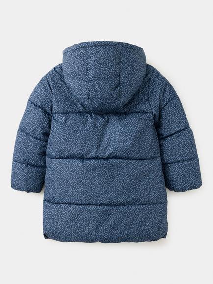 Mango Kids' Anna Floral Quilted Coat, Midnight Blue - view 2, Midnight Blue