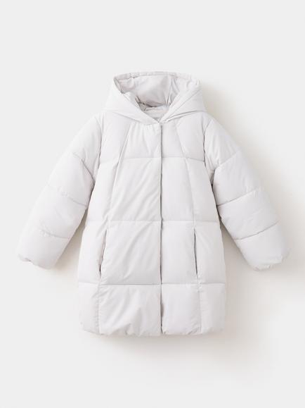 Mango Kids' Quilted Hooded Parka Coat, Raw