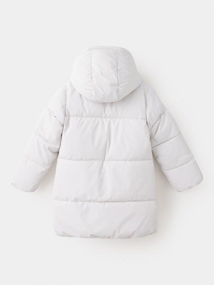 Mango Kids' Quilted Hooded Parka Coat - view 2, Raw