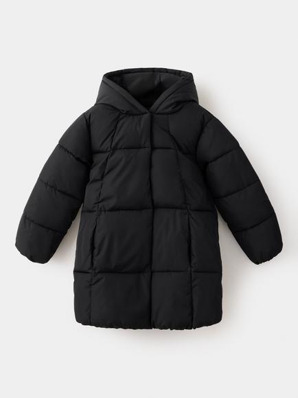 Mango Kids' Oversized Quilted Parka, Black, Black