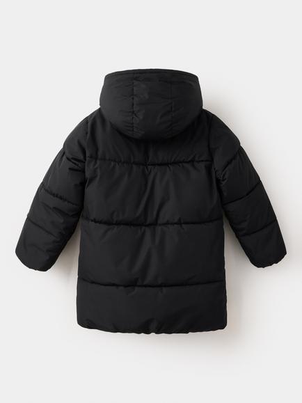 Mango Kids' Oversized Quilted Parka, Black - view 2, Black