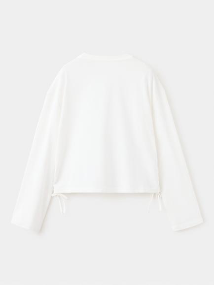 Mango Kids' Camiseta Relaxed Ruched Tie Side T-Shirt - view 2, Off White