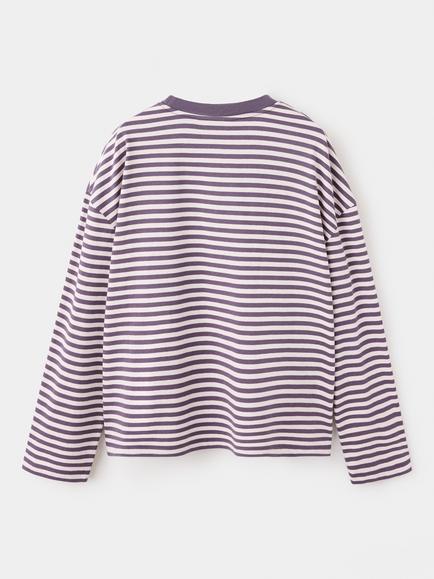 Mango Kids' Long Sleeve Stripe T-Shirt, Plum - view 2, Plum
