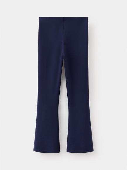 Mango Kids' Embellished Flared Leggings, Navy - view 2, Navy