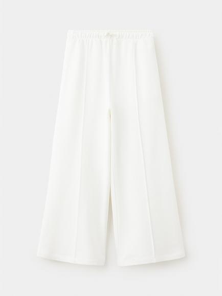 Mango Kids' Cotton Palazzo Joggers, Off White, Off White