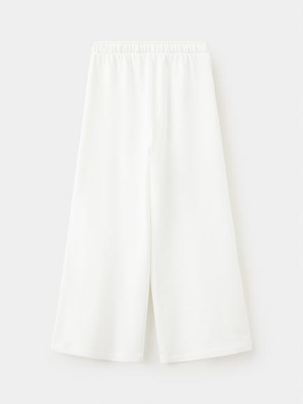 Mango Kids' Cotton Palazzo Joggers, Off White - view 2, Off White