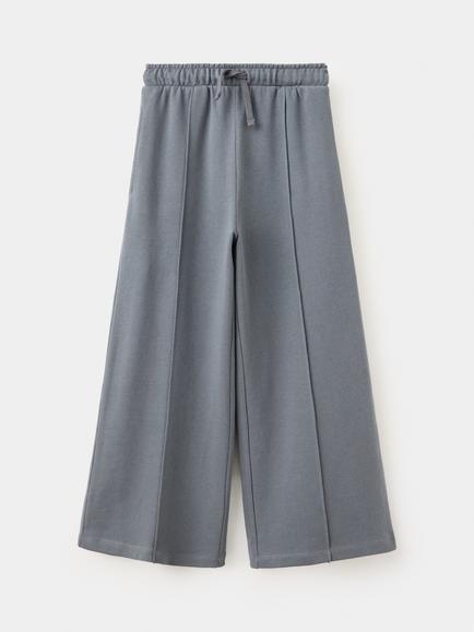 Mango Kids' Cotton Wide Leg Joggers, Anthracite, Anthracite