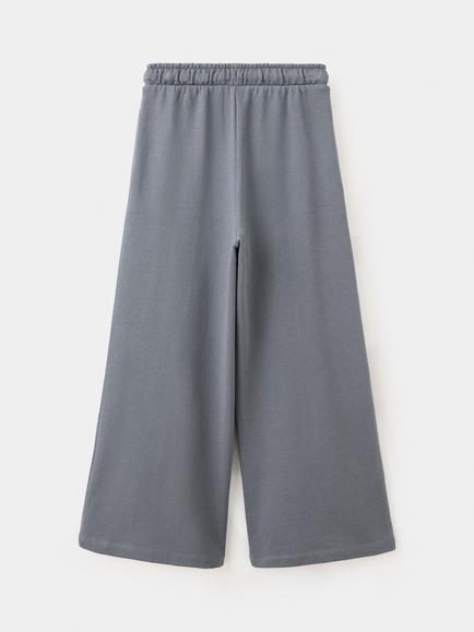 Mango Kids' Cotton Wide Leg Joggers, Anthracite - view 2, Anthracite