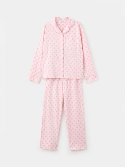 Mango Kids' Cotton Floral Pyjama Set, Pink, Pink