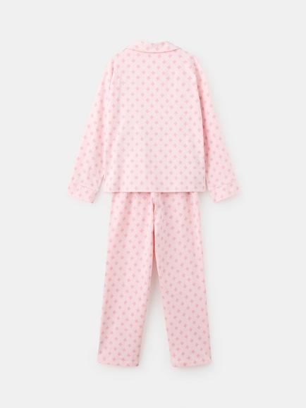Mango Kids' Cotton Floral Pyjama Set, Pink - view 2, Pink