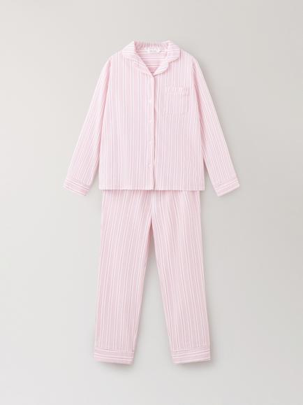 Mango Kids' Cotton Stripe Pyjama Set, Pink, Pink
