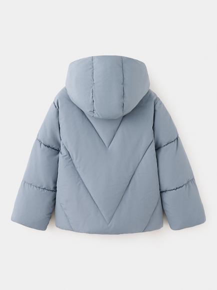 Mango Kids' Oversized Quilted Coat, Blue - view 2, Blue