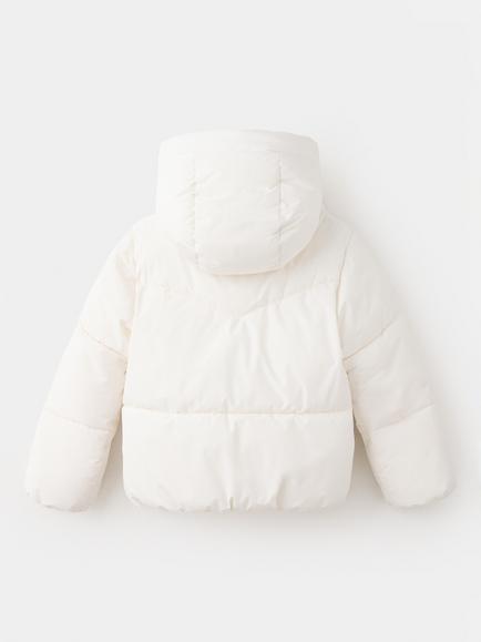 Mango Kids' Oversized Hooded Quilted Puffer Jacket - view 2, Raw