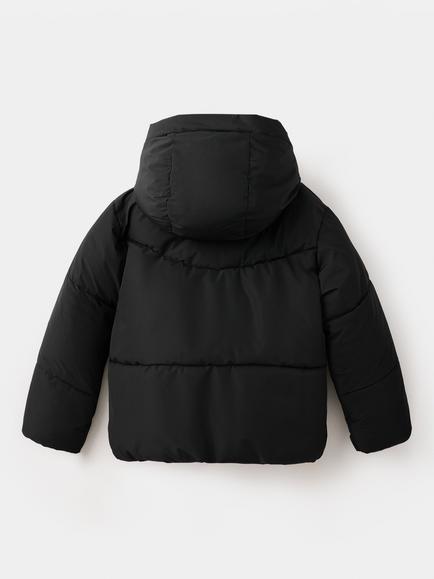 Mango Kids' Plush Padded Jacket, Black - view 2, Black