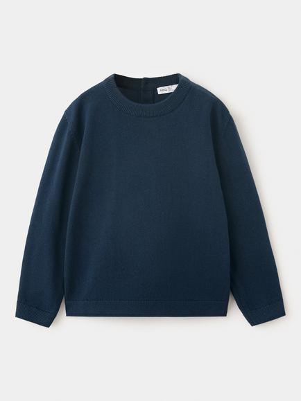 Mango Kids' Soft Knit Crew Neck Jumper, Navy, Navy