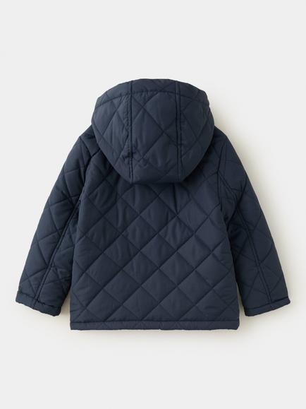 Mango Kids' Tailored Fit Quilted Coat - view 2, Navy