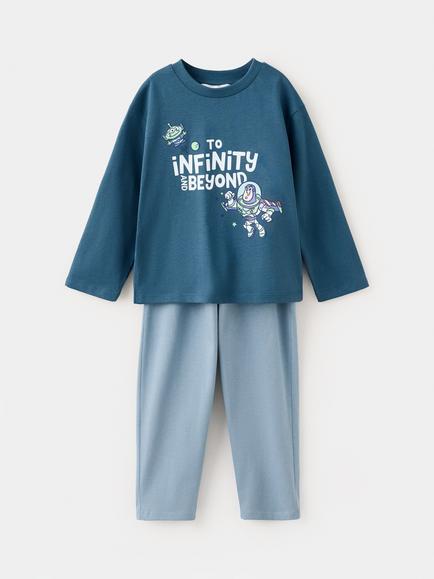 Mango Baby Cotton Space Slogan Pyjama Set, Navy, Navy
