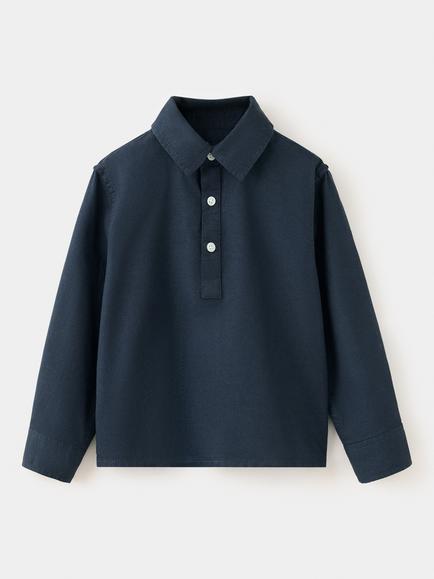 Mango Kids' Cotton Popover Shirt, Navy, Navy
