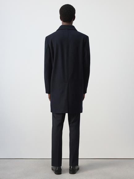 Mango Wool Blend Overcoat, Midnight Blue - view 2, Midnight Blue