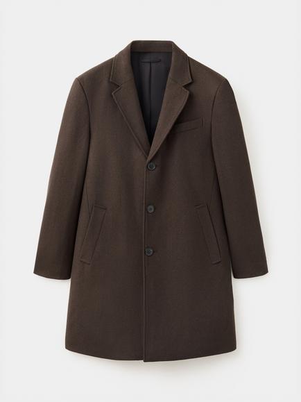 Mango Wool Blend Longline Overcoat, Brown