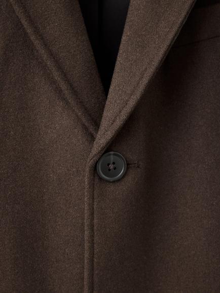 Mango Wool Blend Longline Overcoat - view 2, Brown