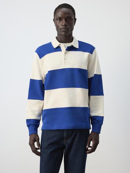 Mango Striped Rugby Shirt, Ink, Ink