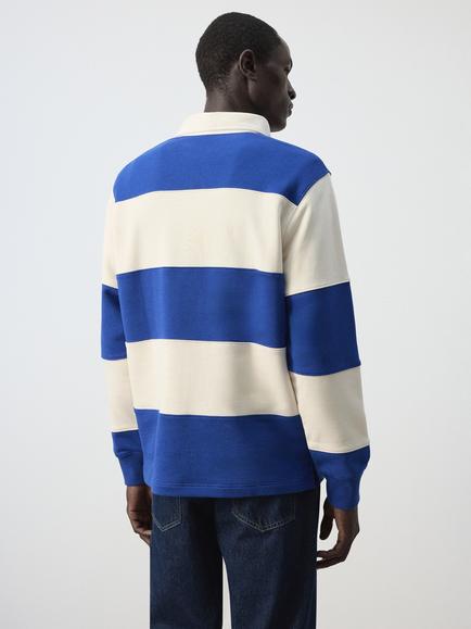 Mango Striped Rugby Shirt, Ink - view 2, Ink