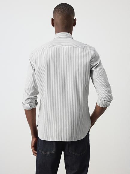 Mango Player Pure Cotton Striped Long Sleeve Shirt, Khaki - view 2, Khaki