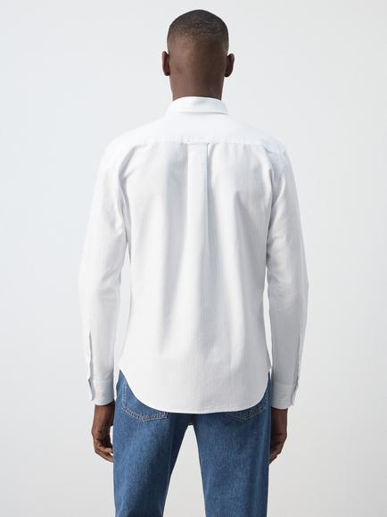 Mango Long Sleeve Cotton Shirt, Sky Blue - view 2, Sky Blue