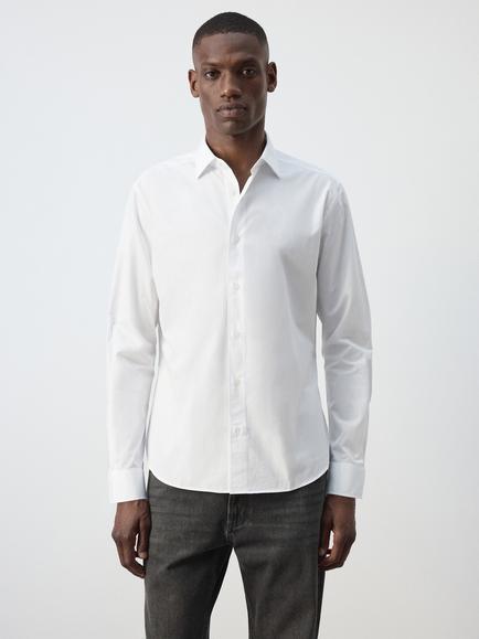 Mango Regular Fit Cotton Shirt, White