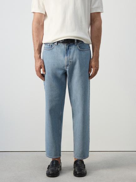 Mango Sammy Mid Rise Tapered Leg Jeans, Light Blue, Light Blue