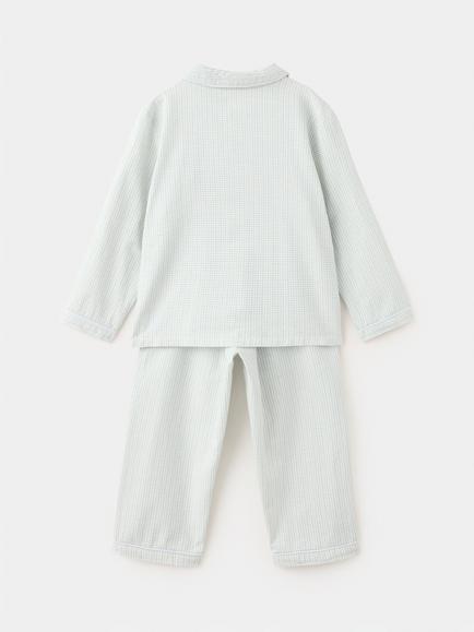 Mango Kids' Serene Check Pyjama Set, Aqua - view 2, Aqua