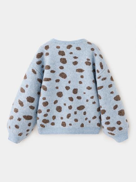 Mango Kids' Dalmatian Spot Jumper, Sky Blue - view 2, Sky Blue