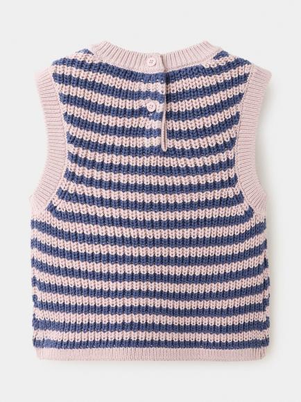 Mango Kids' Sleeveless Crew Neck Knit Vest, Mauve - view 2, Mauve