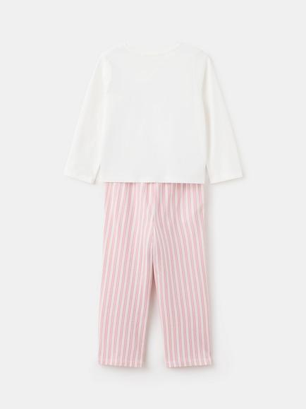 Mango Kids' Long Sleeve Cloud Applique Pyjama Set, Off White - view 2, Off White
