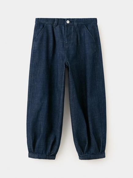 Mango Kids' Mid Rise Barrel Jeans, Mid Blue, Mid Blue